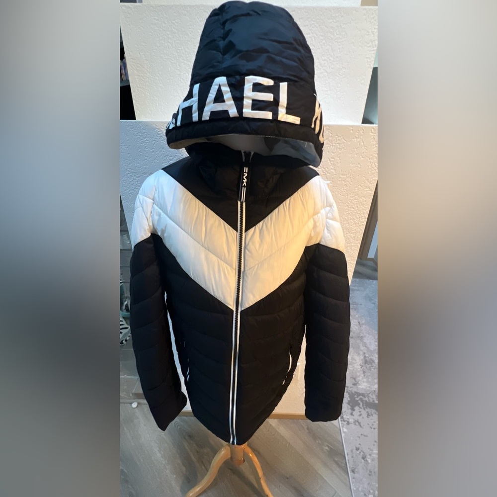 Rare Michael Kors Quilted Hood Jacket Medium - Picture 3 of 10